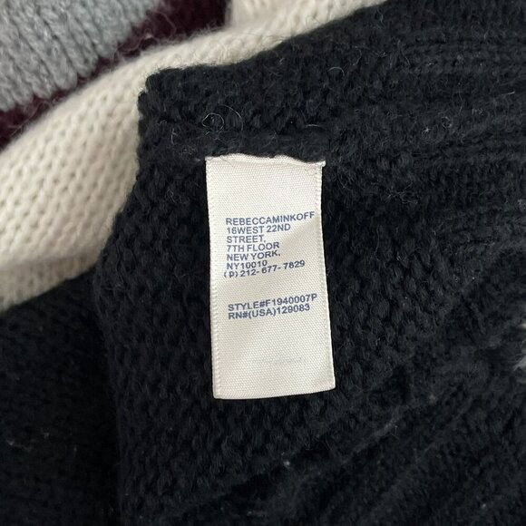 Rebecca Minkoff Liliana Striped Colorblock Long Sleeve‎ Boxy Fit Sweater Women M - Picture 9 of 14